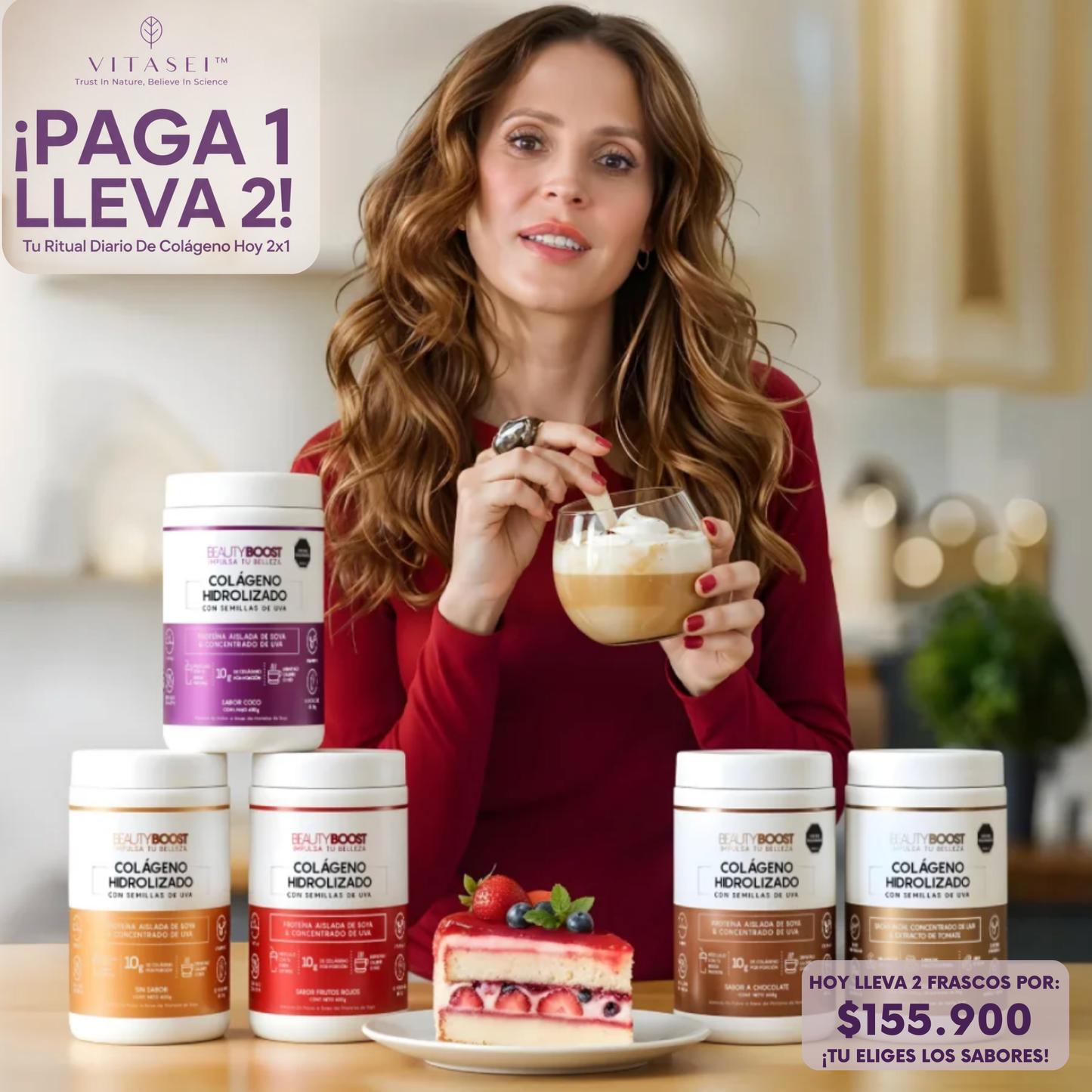 OFERTA PAGA 1 LLEVA 2: COLÁGENO HIDROLIZADO MÁS RESVERATROL VITASEI BEAUTY B. - TAMAÑO NORMAL 600 G